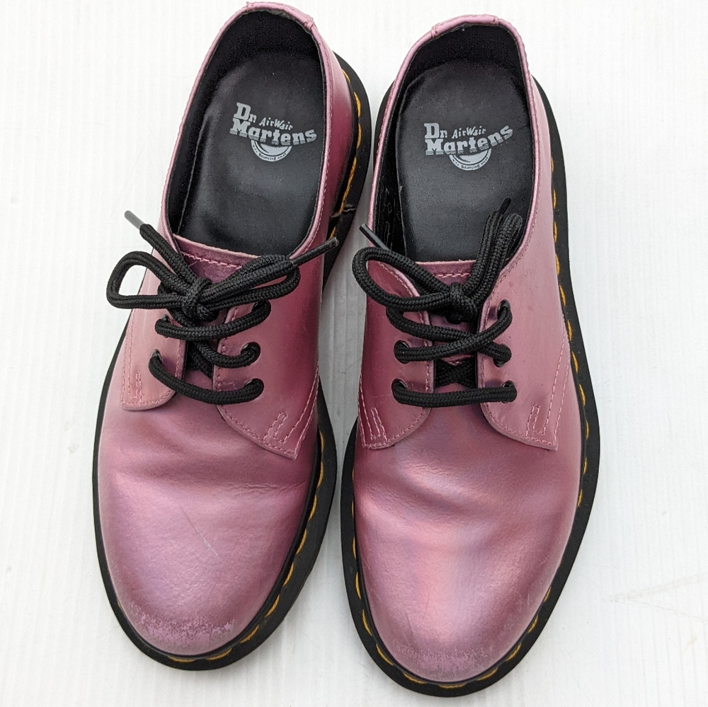 DOC MARTENS 1461 RS pink iridescent Oxford loafers - Picture 10 of 14
